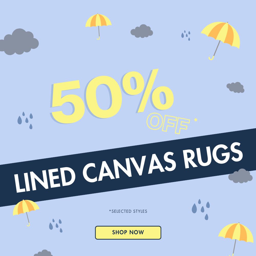 50% off Lined Canvas Rugs*